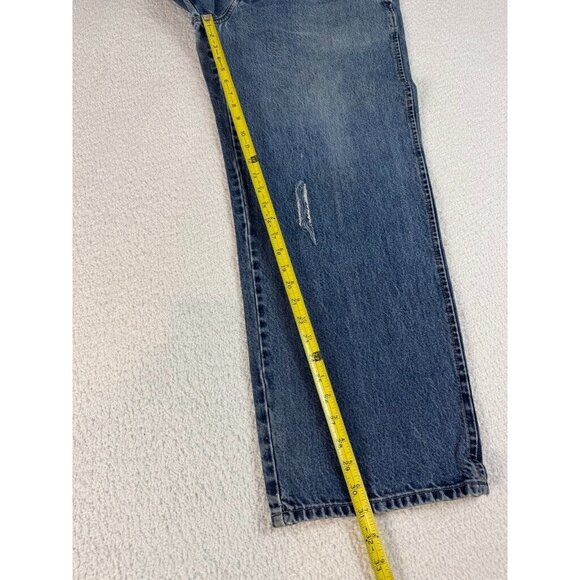 Le Jean De Marithe Francois Girbaud Mens High Rise Blue Carpenter Denim Jeans 36 - Picture 9 of 9